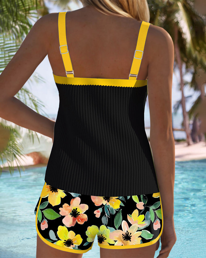 Darcy | Belly-Covering Elegant Tankini Swim Set