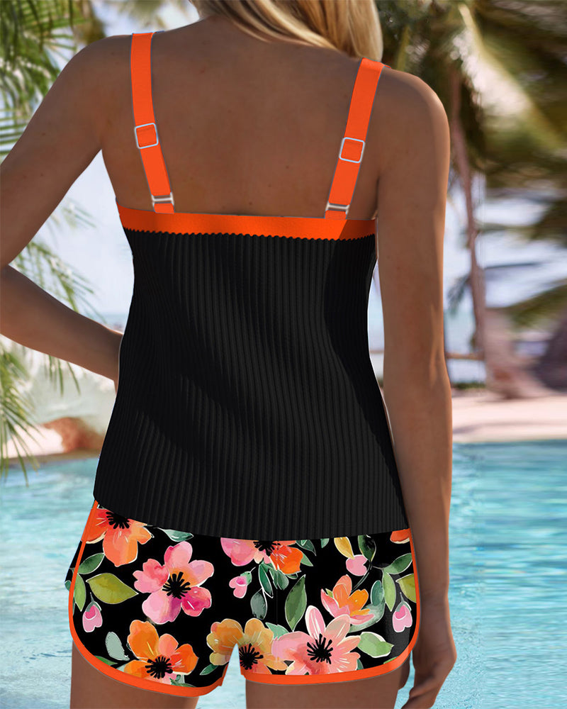 Darcy | Belly-Covering Elegant Tankini Swim Set